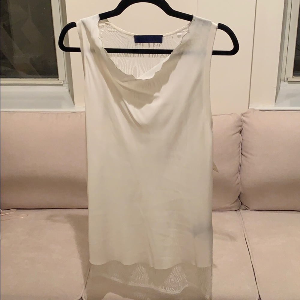 Sharon Wauchob Tunic Back Overlay Lace 100% Silk